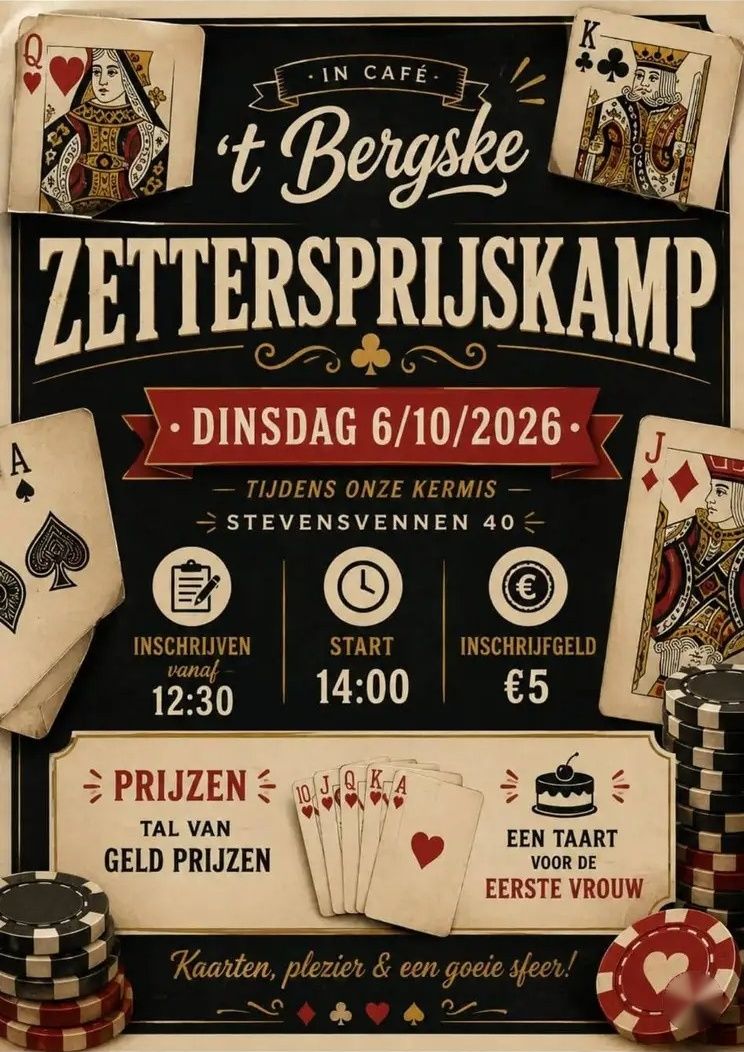 Zettersprijskamp in café 't Bergske