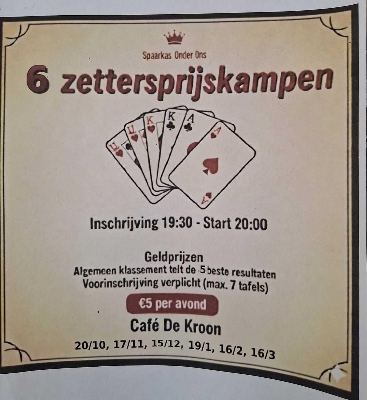 6 zettersprijskampen – Spaarkas Onder Ons