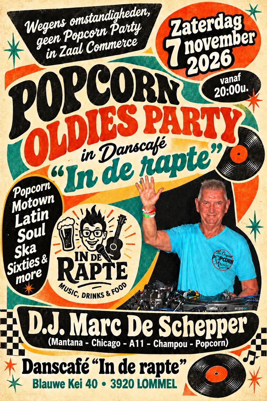 Popcorn Oldies Party in Danscafé In de Rapte