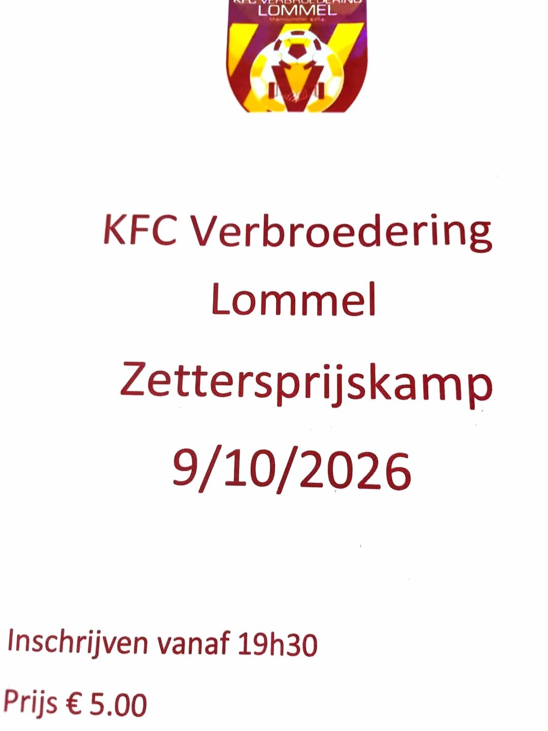 Zettersprijskamp KFC Verbroedering Lommel